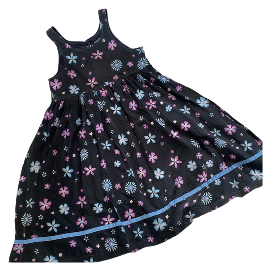 Pumpkin Patch Black Floral Corduroy Dress - Size 6