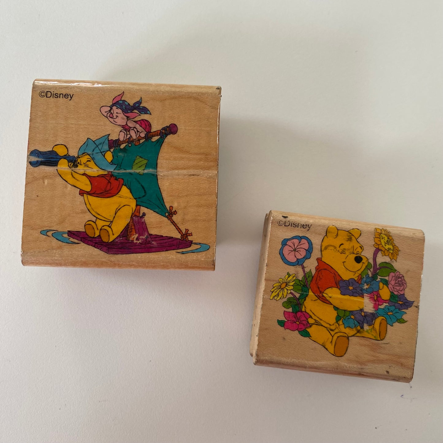 Vintage Winnie The Pooh Wooden Stamps