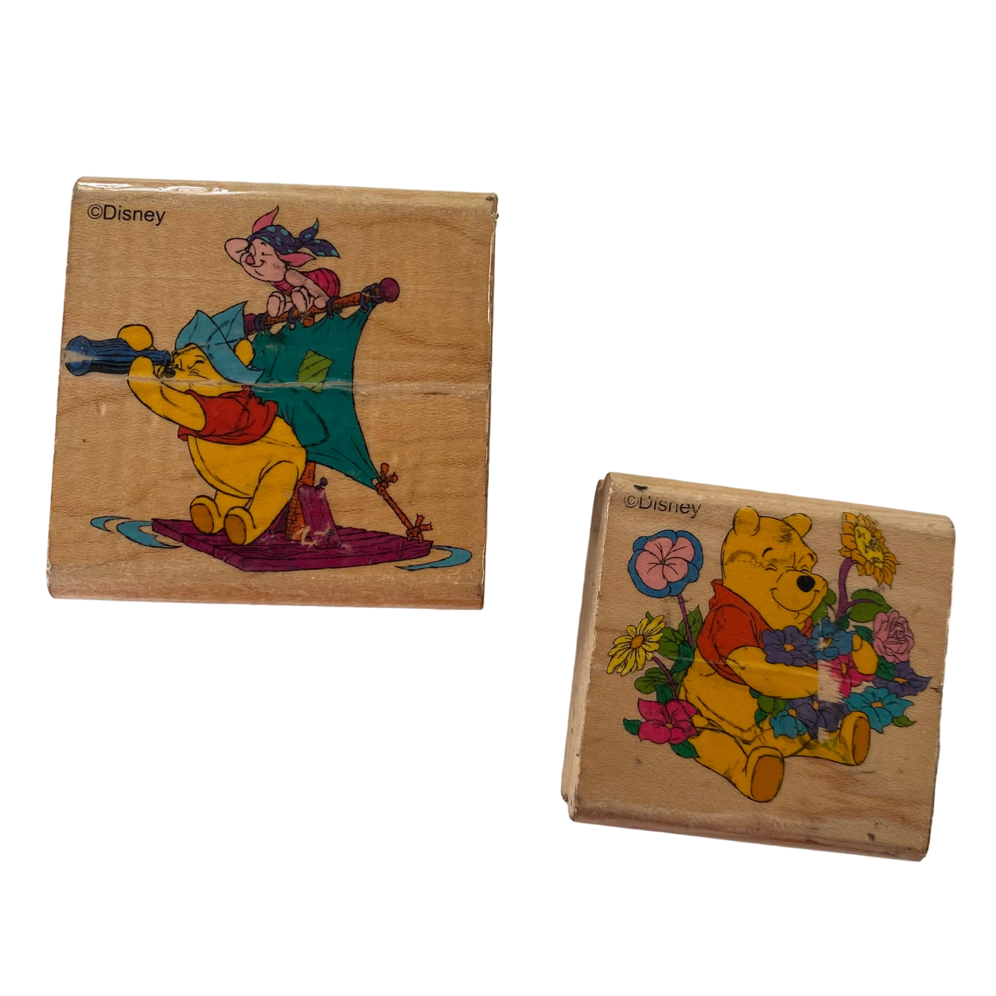Vintage Winnie The Pooh Wooden Stamps
