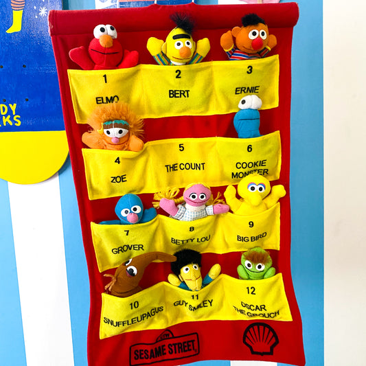 Vintage Sesame Street Beanie Plush Wall Hanging
