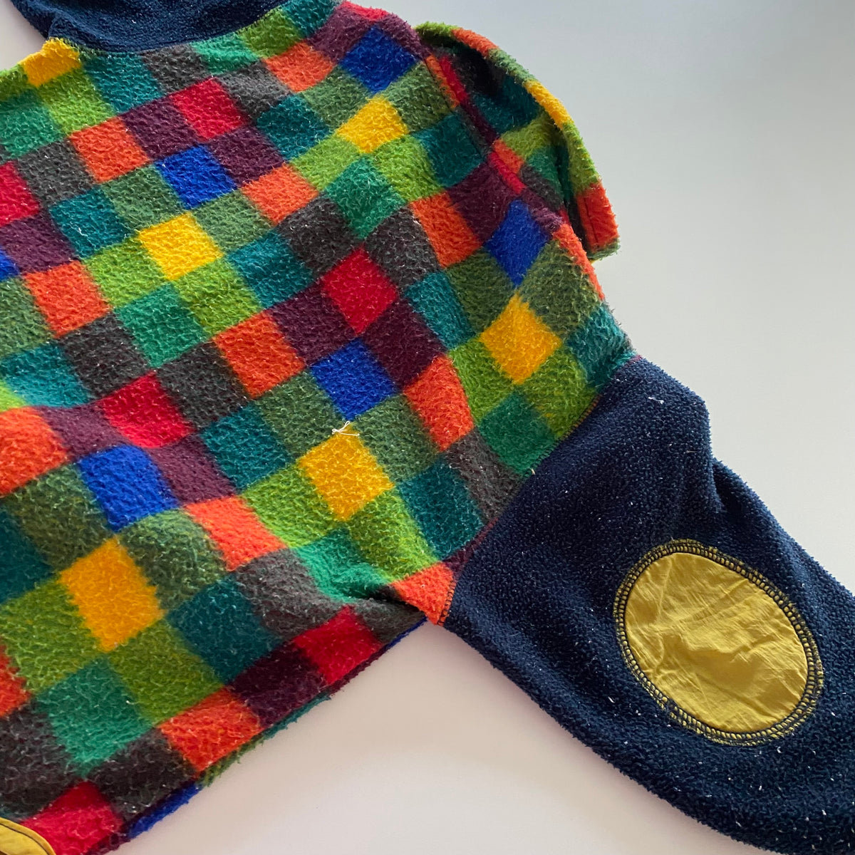 Vintage Checkered Fleece Zip Up Jumper - Size 18M