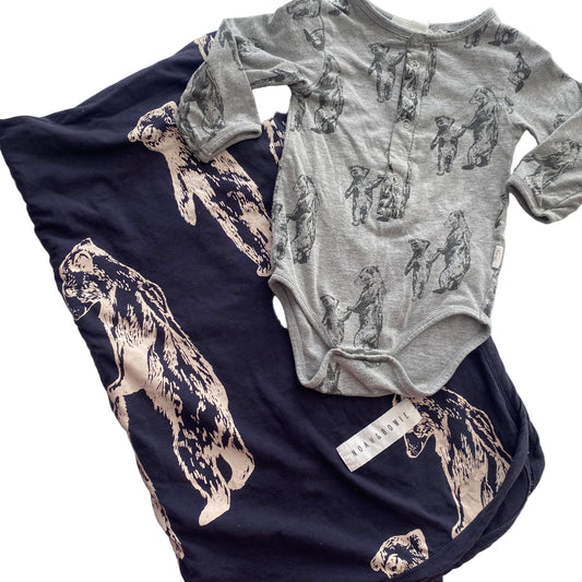 Noah & Bowie Wrap & Bodysuit - Size 6-12M