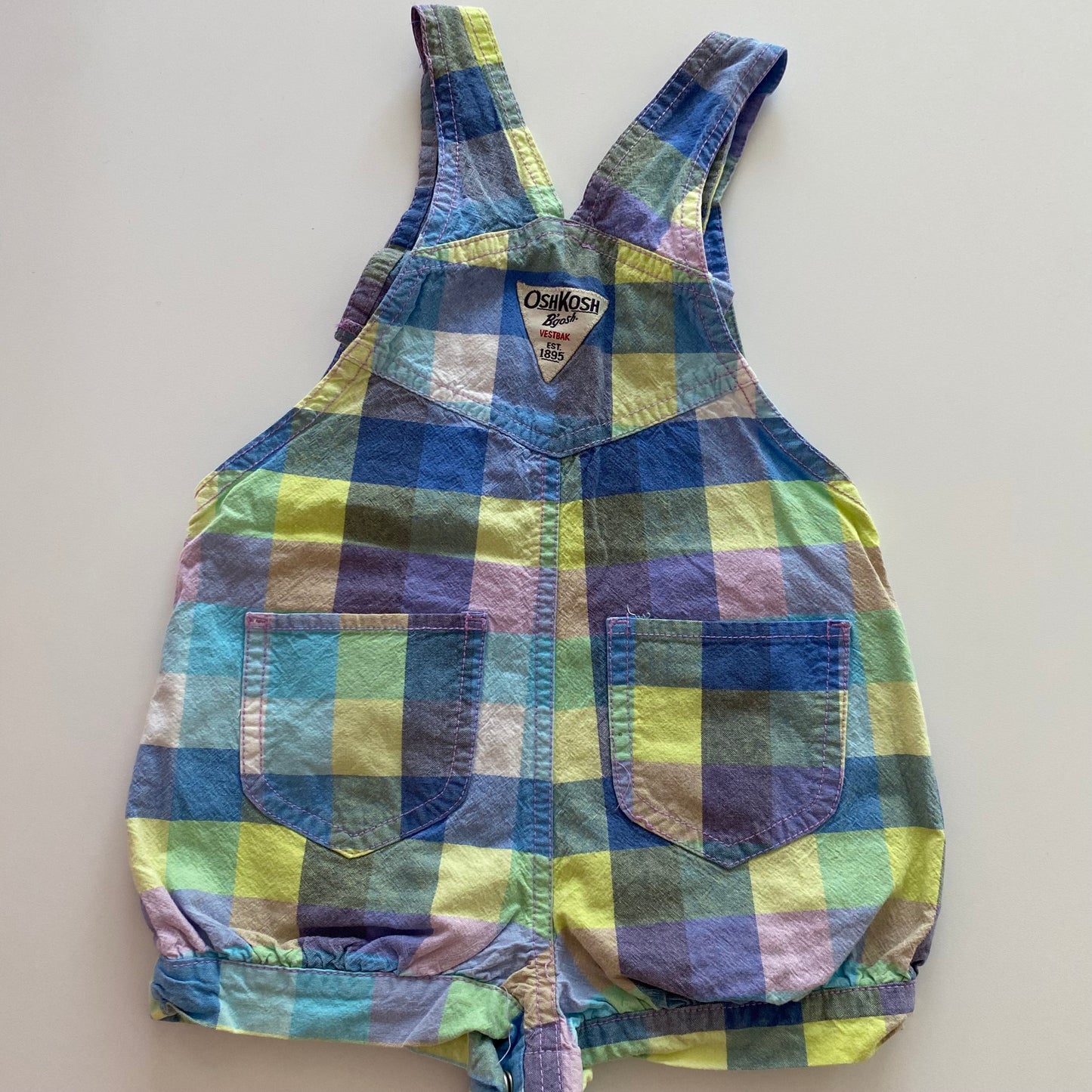 Oshkosh Gingham Shortalls - Size 18M