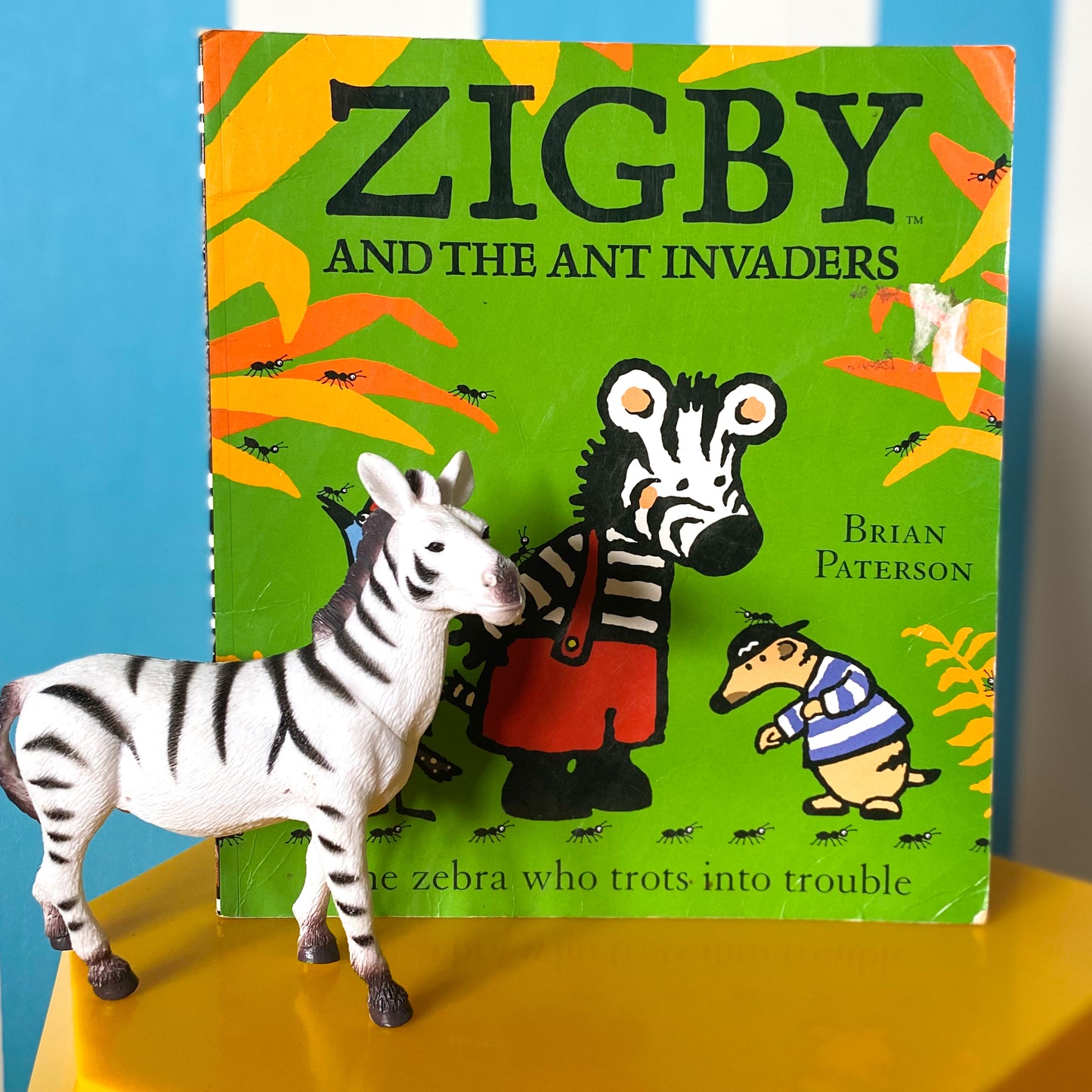 Zigby & The Ant Invaders Book & Zebra Toy