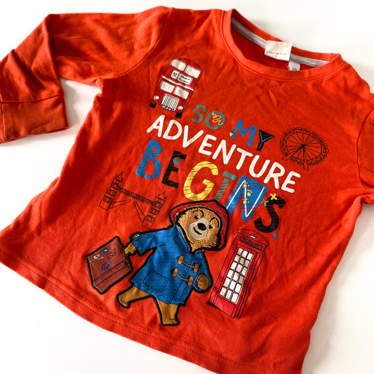 Paddington Bear Long Sleeve Top - Size 2-3Y