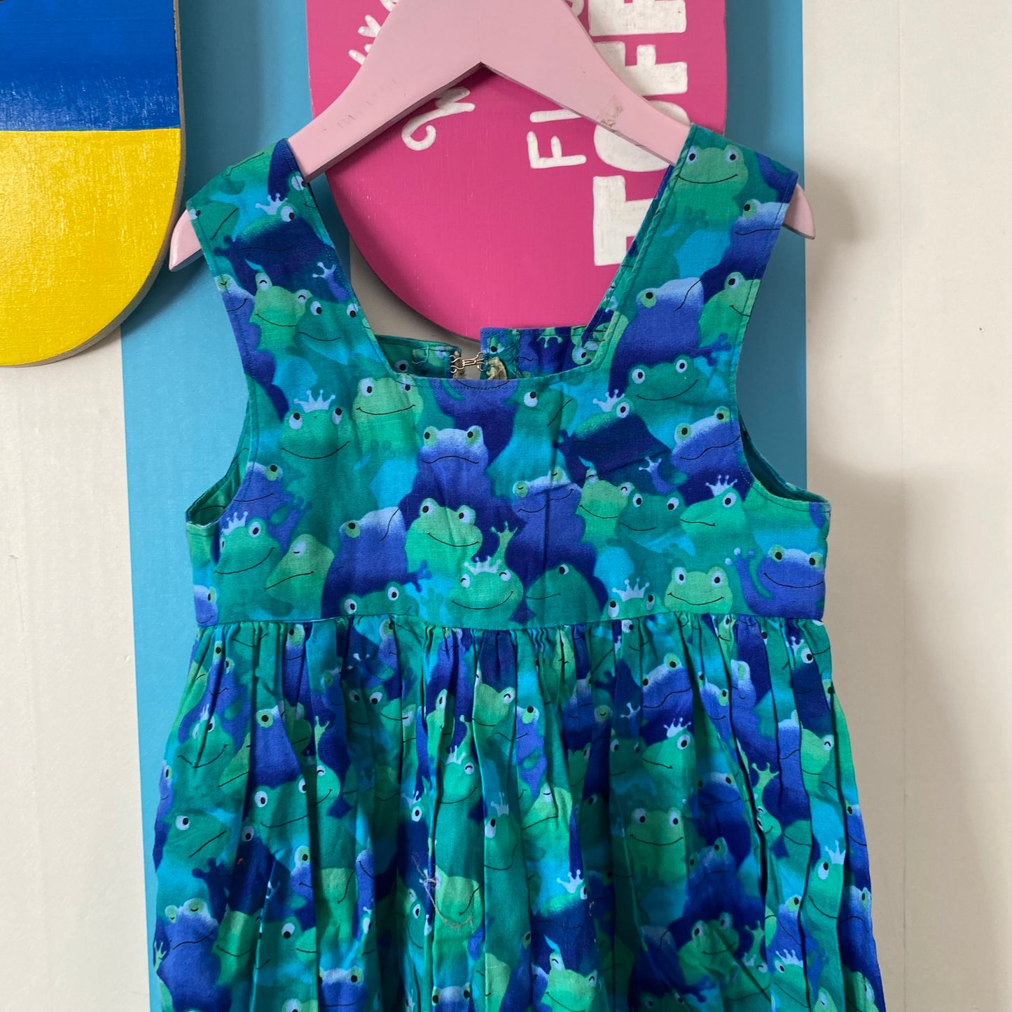 Vintage Handmade Frog Dress - Size 5-8Y