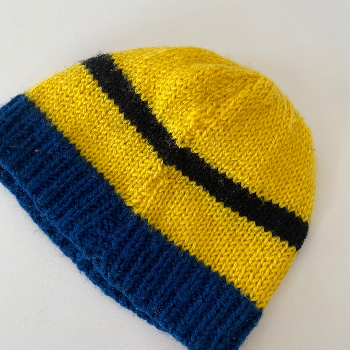 Handmade Knit Minion Beanie - Baby Size