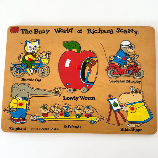 Vintage 1992 Richard Scarry Wooden Puzzle