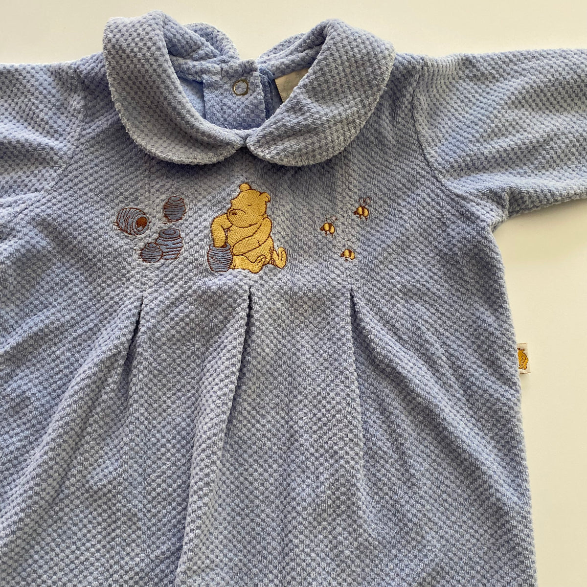 Vintage Disney Winnie The Pooh Classic Pooh Footed Velour Suit - Size 3-6M