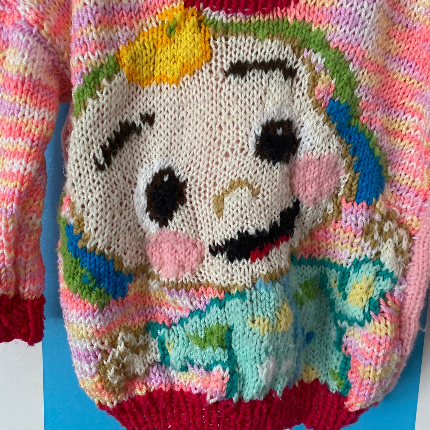 Handmade Coco Melon Knit Jumper - Size 3