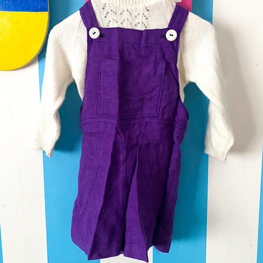 Vintage Knit & Shortalls - Size 6-12M
