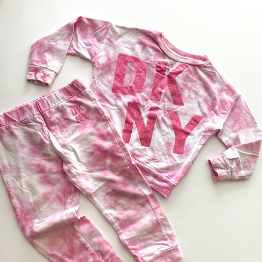 DKNY Pink Tie Dye Tracksuit - Size 2