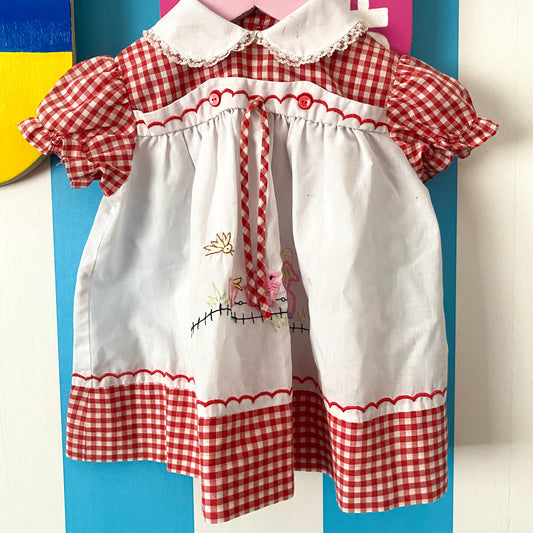 Vintage Gingham Dress - Size 6-12M