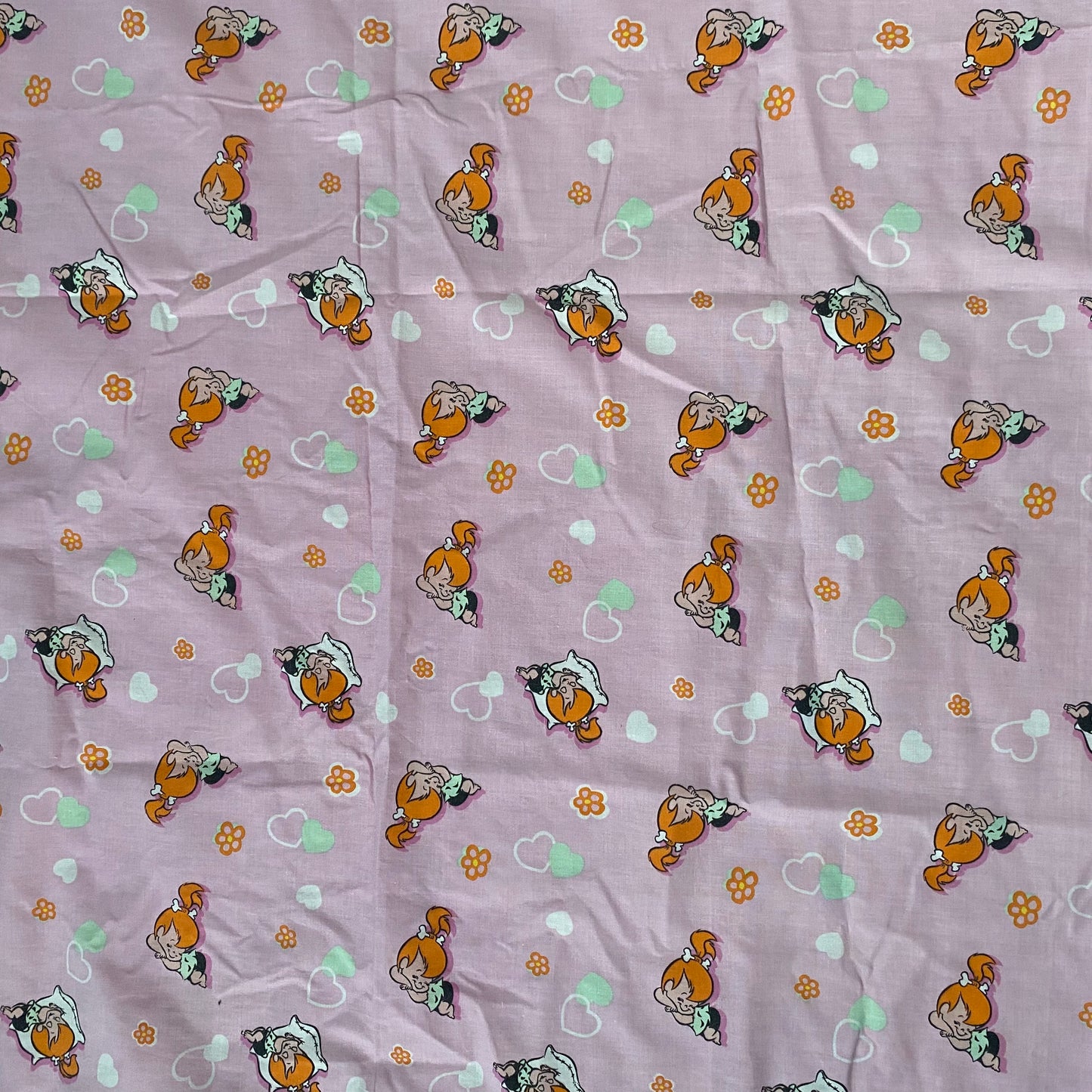 Vintage Flintstones Cot Flat Sheet