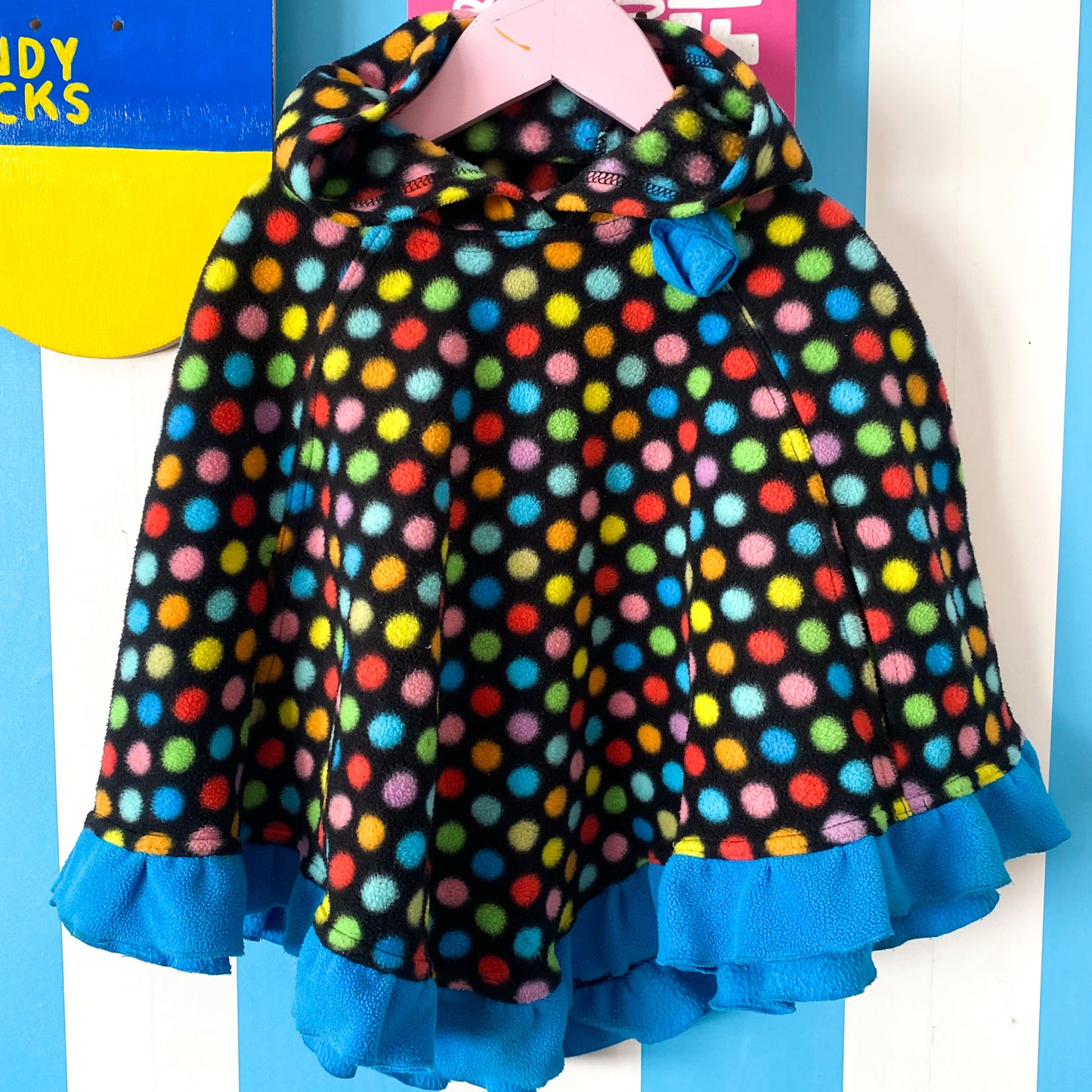 Fleece Hooded Poncho - Size 4-6Y