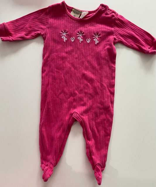 Vintage NOW Pink Footed Suit - Size 3-6M
