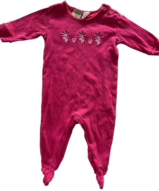 Vintage NOW Pink Footed Suit - Size 3-6M