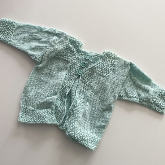 Handmade Knit Cardigan - Size 3M