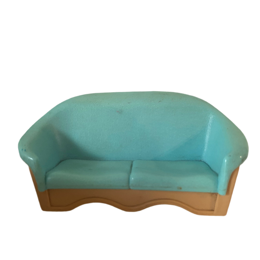 Fisher Price Loving Family 1993 Blue & Tan Sofa