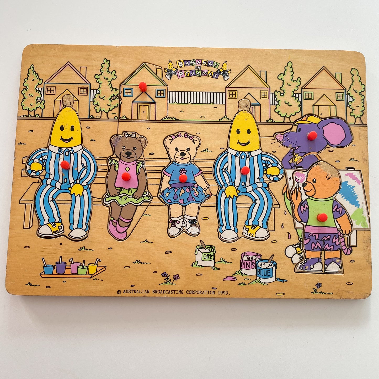 Vintage Bananas In Pyjamas Wooden Puzzle