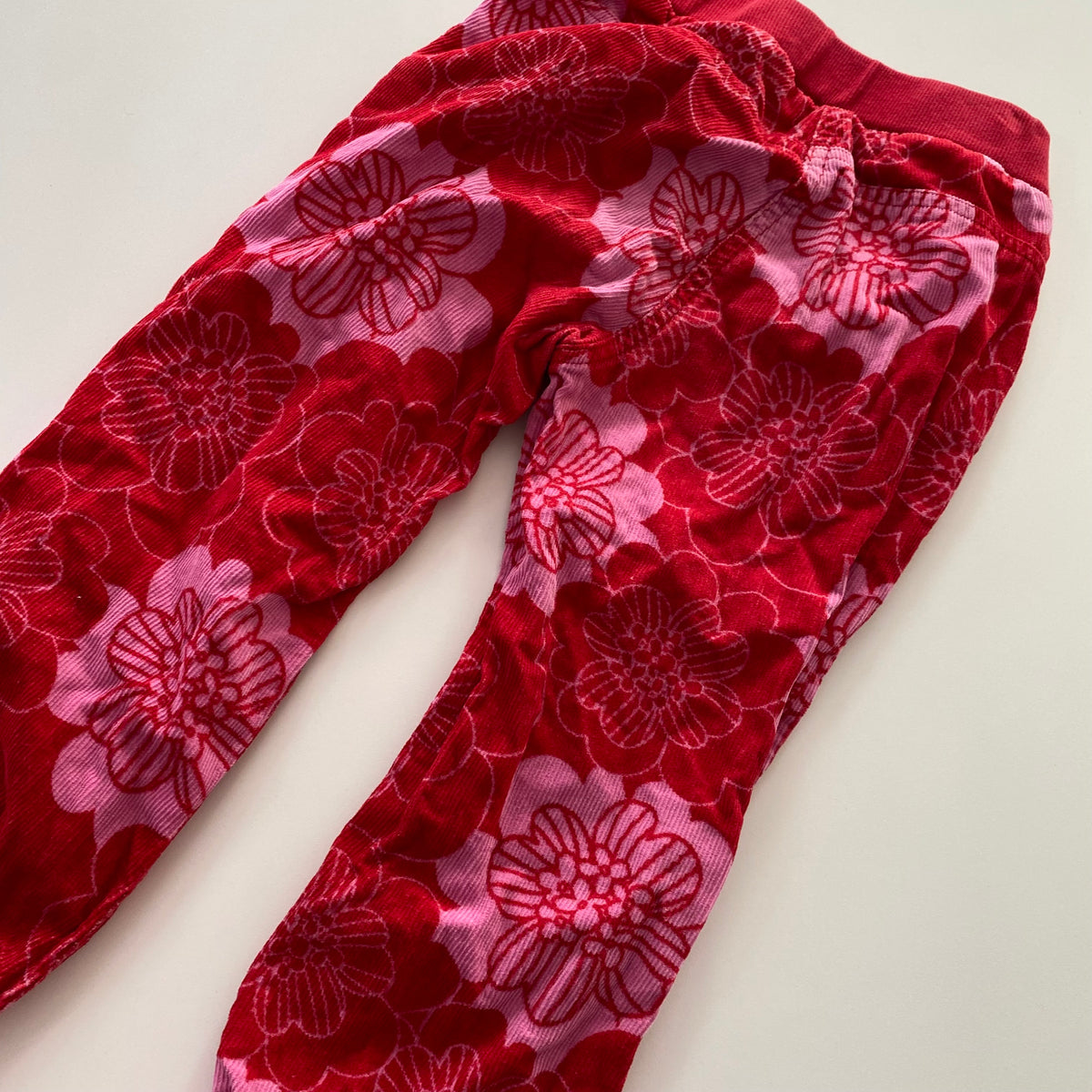 Corduroy Floral Pants - Size 3-4Y