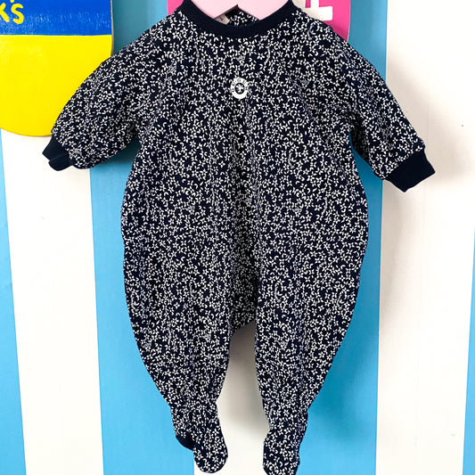 Vintage Floral Footed Suit - Size 6M