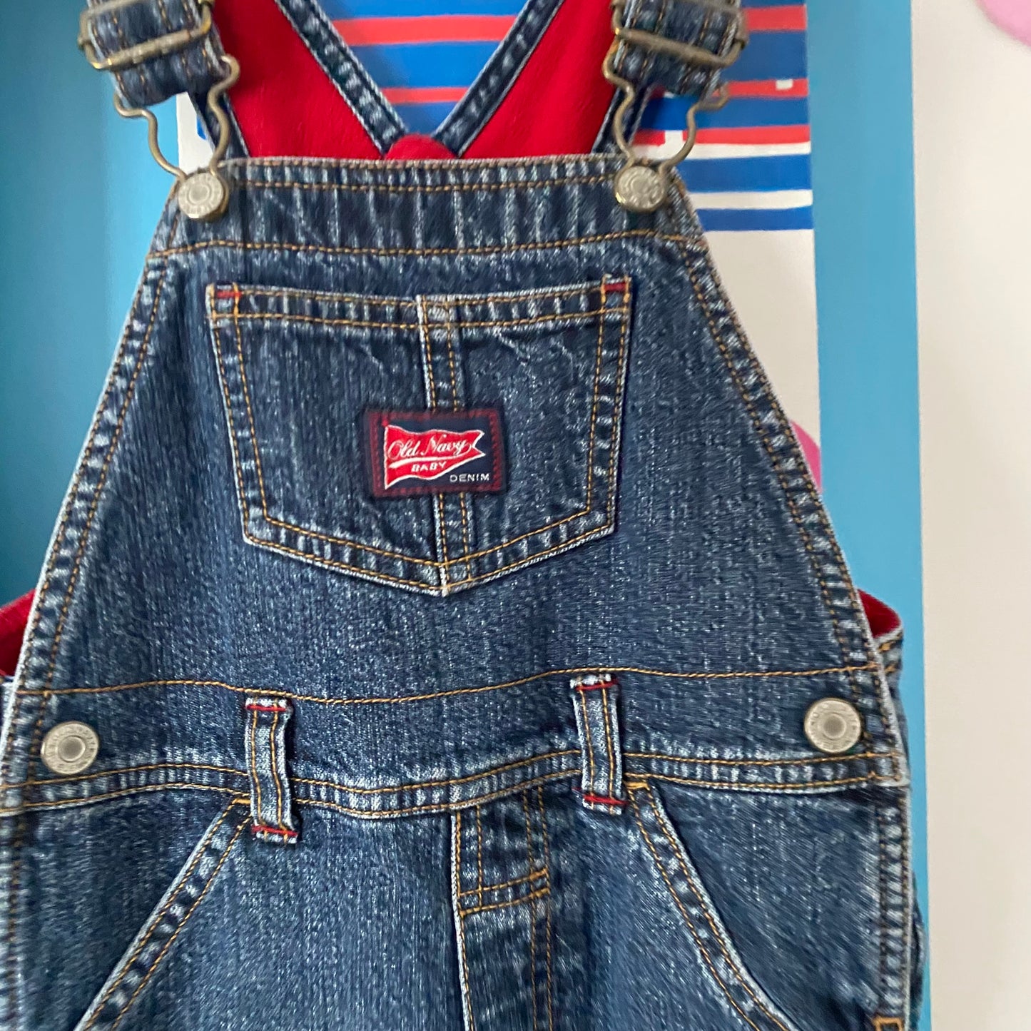 Old Navy Denim Fleece Lined Overalls - Size 3