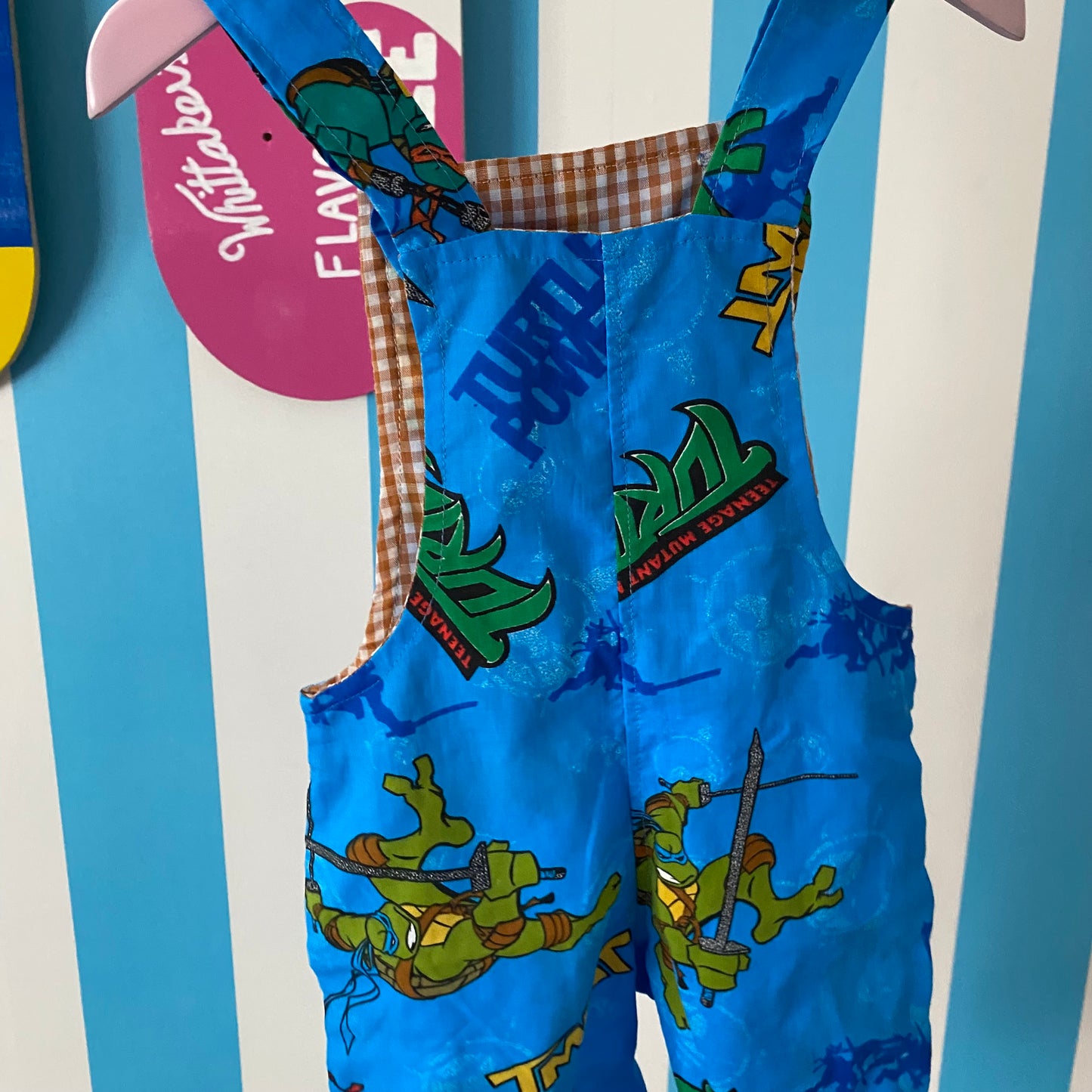 Handmade TMNT Ninja Turtles Handmade Overalls - Size 1-2Y