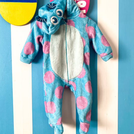 Monster Inc Sulley Fleece Footed Suit - Size 6-12M