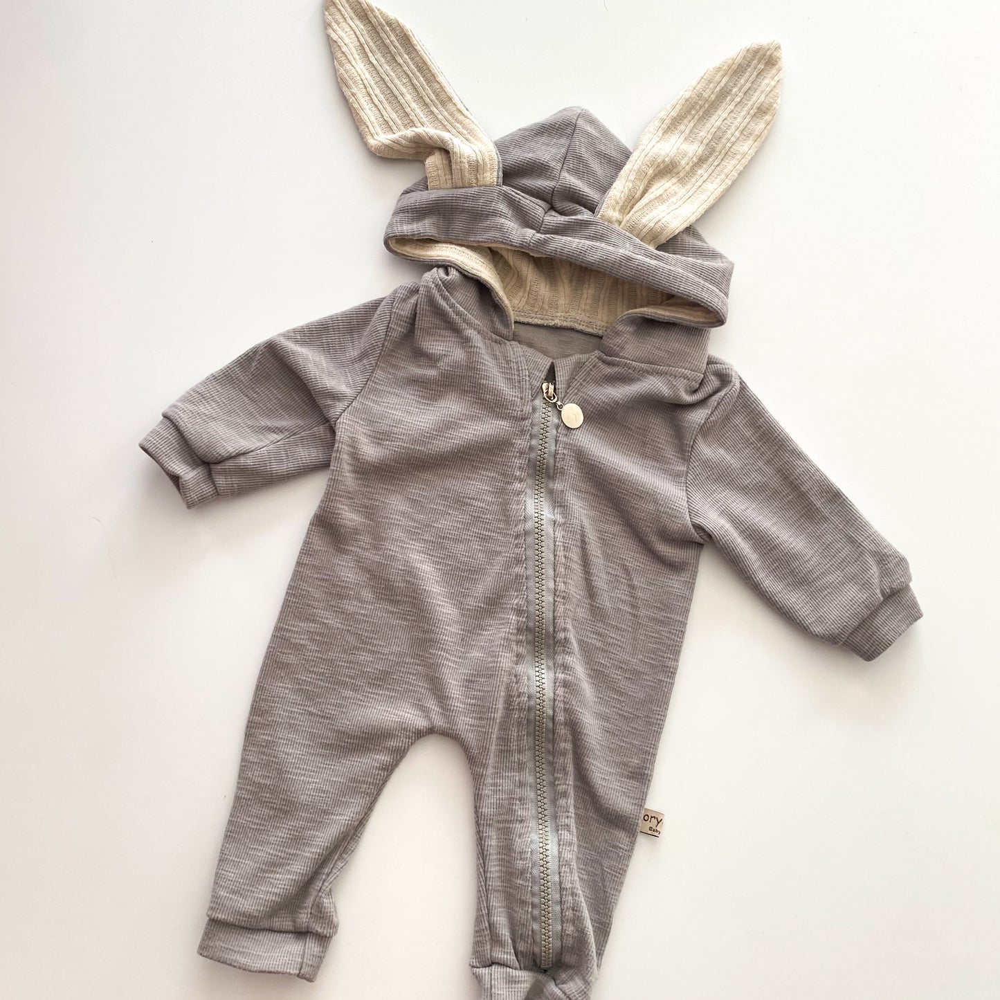 Bunny Ear Hooded Zip Suit - Size 3-6M