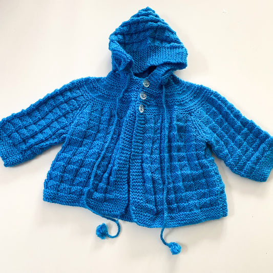 Handmade Knit Hooded Cardigan - Size 2-3Y