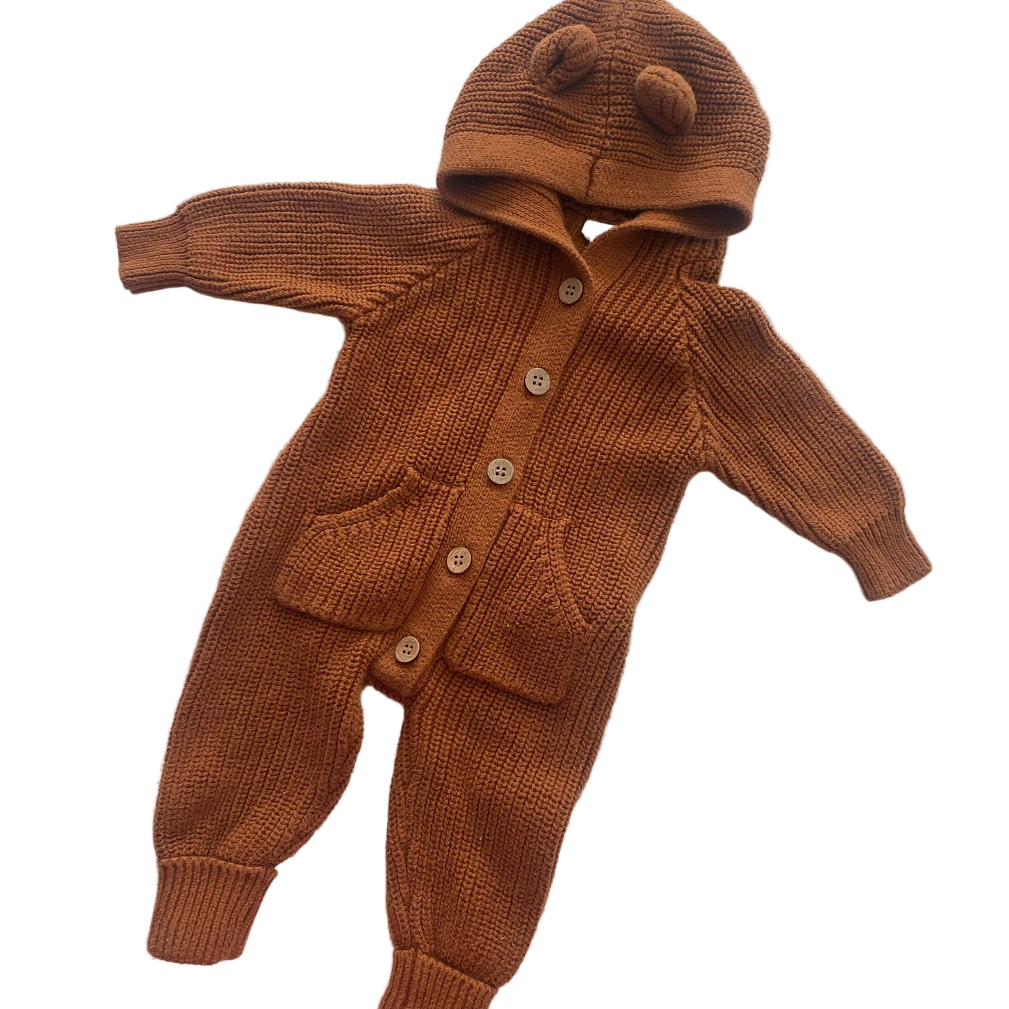 Jamie Kay Knit Bear Suit - Size 0-3M