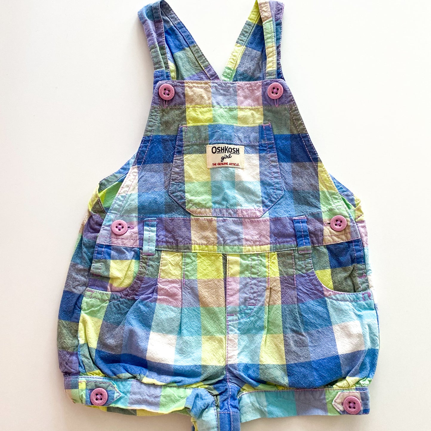 Oshkosh Gingham Shortalls - Size 18M