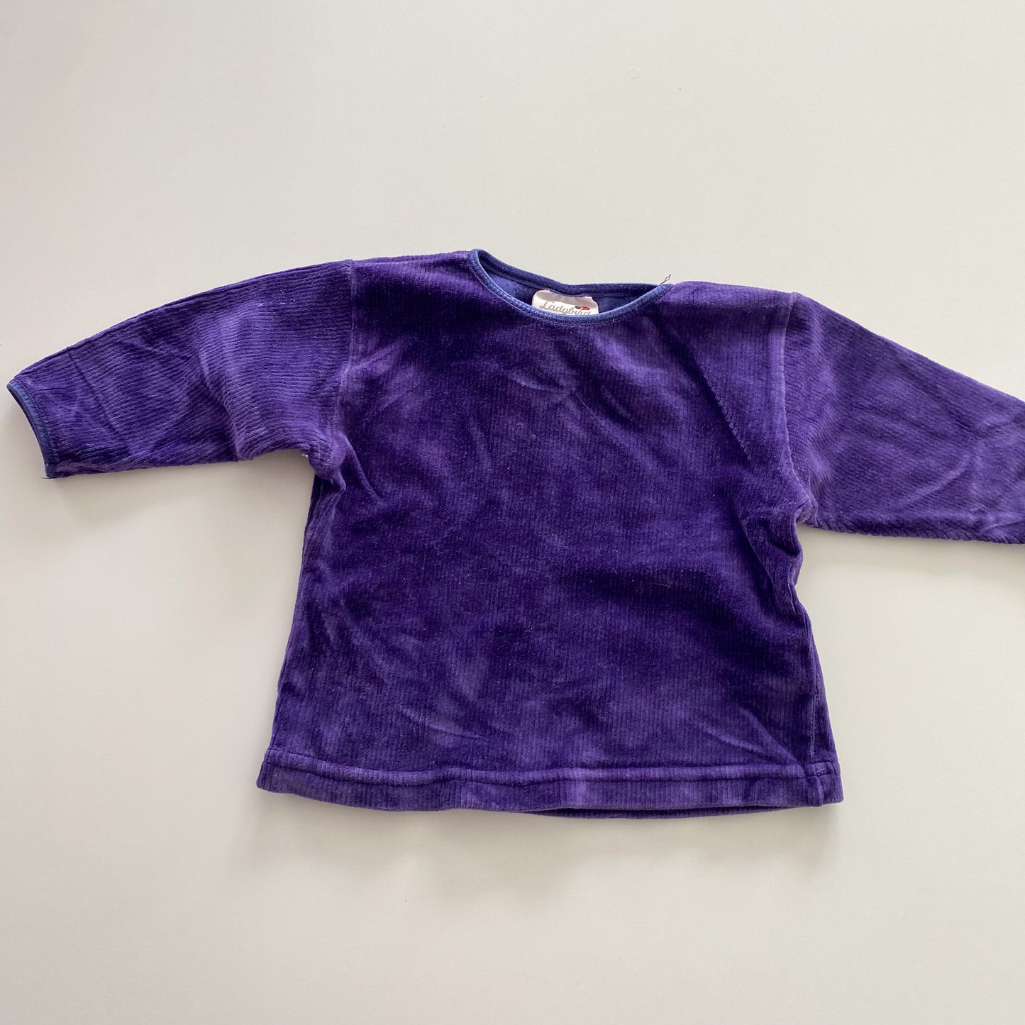 Vintage Ladybird Purple Velour Long Sleeve Top - Size 6-12M