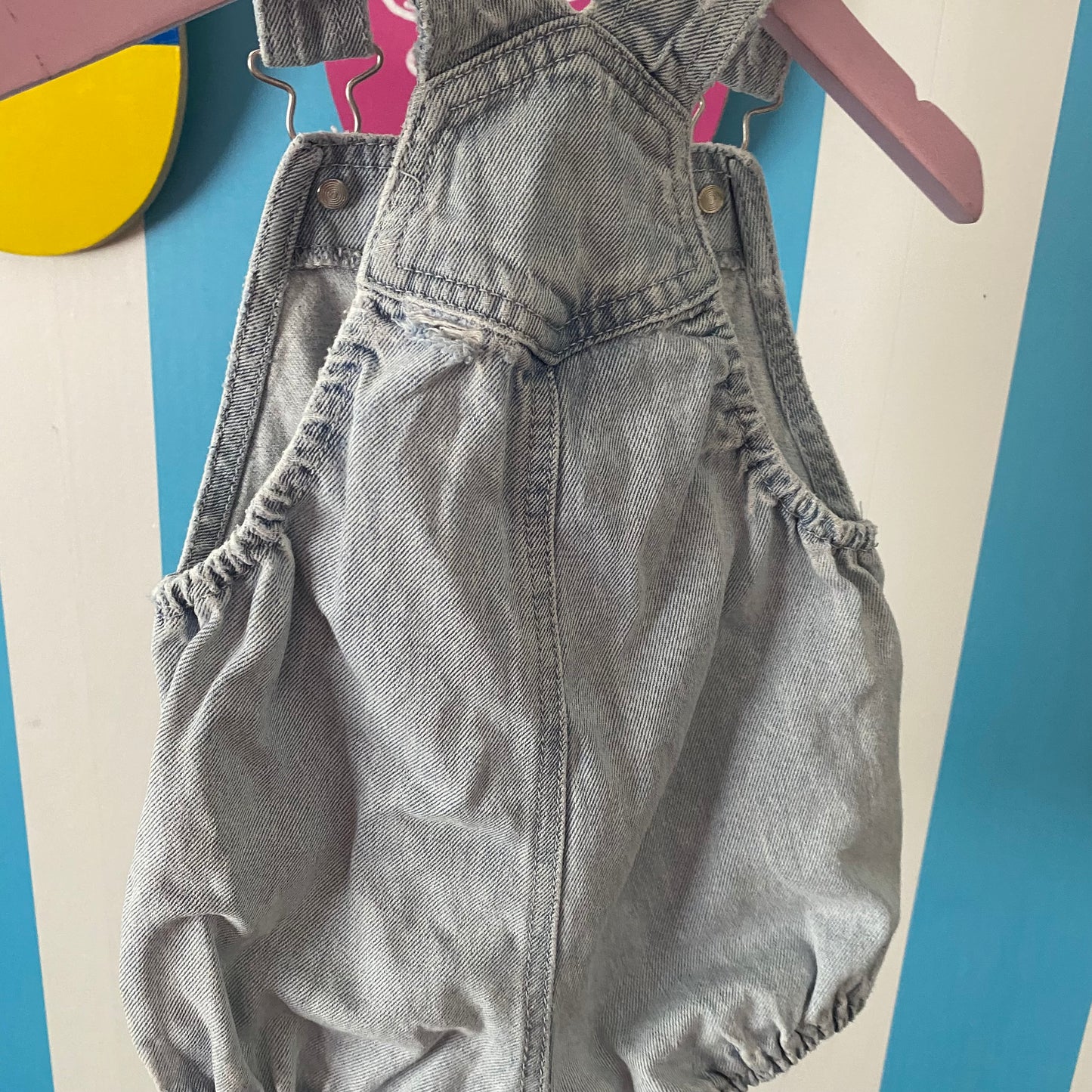 Baby Berry Denim Bubble Romper - Size 6-12M