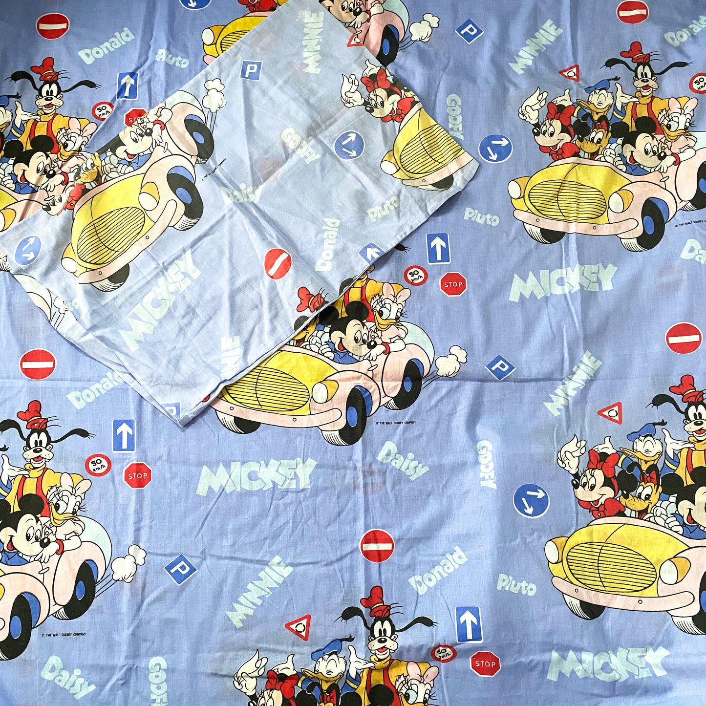 Vintage Disney Mickey Mouse Single Duvet Cover & Pillowcase