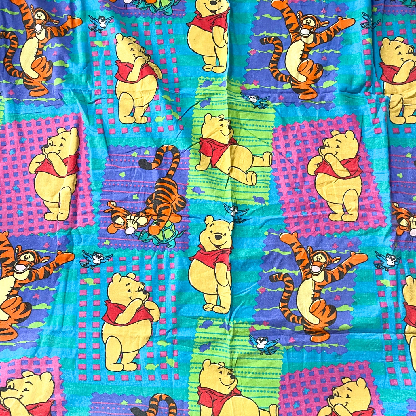 Vintage Disney Winnie The Pooh Single Flannel Flat Sheet