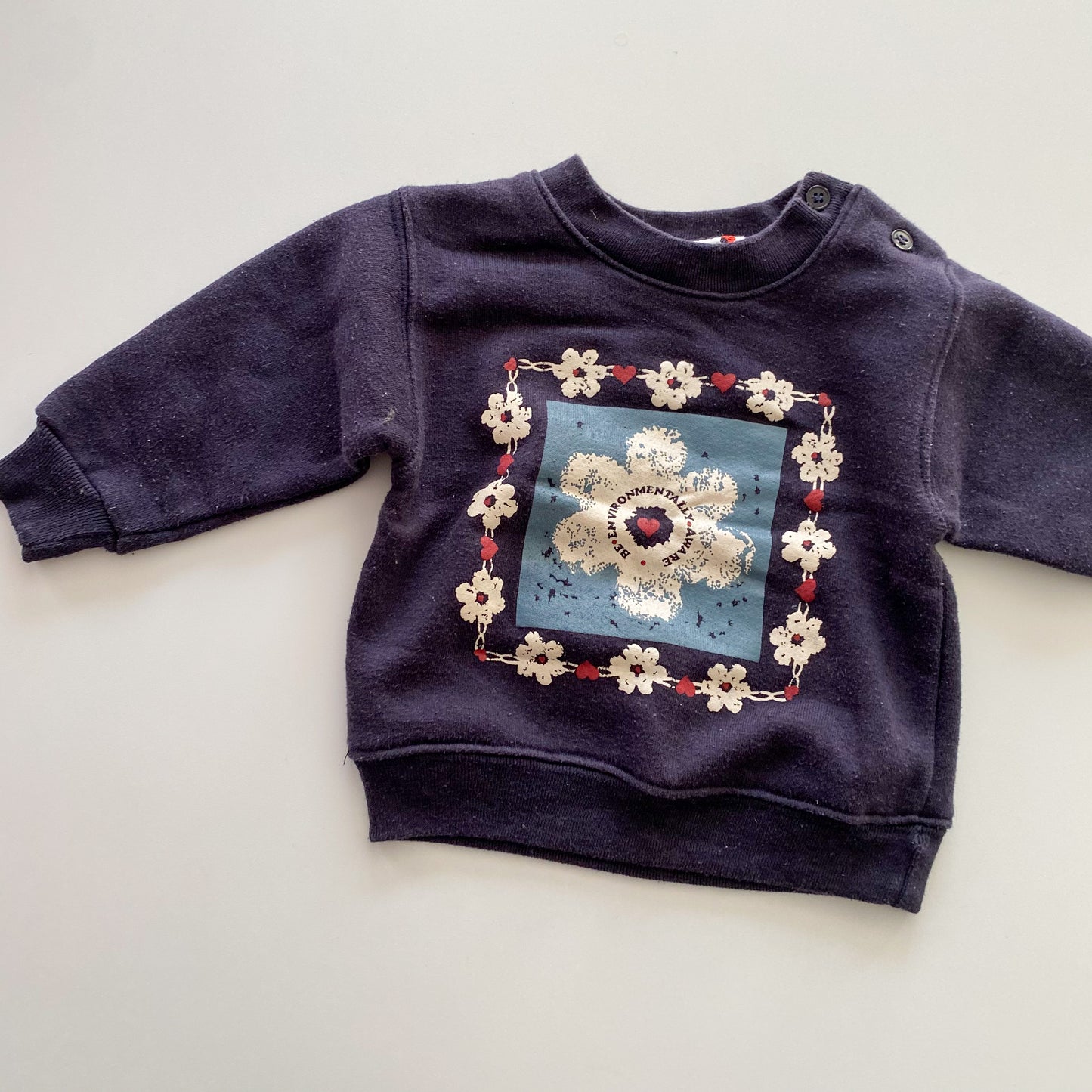 Vintage Ladybird Flower Jumper - Size 18M
