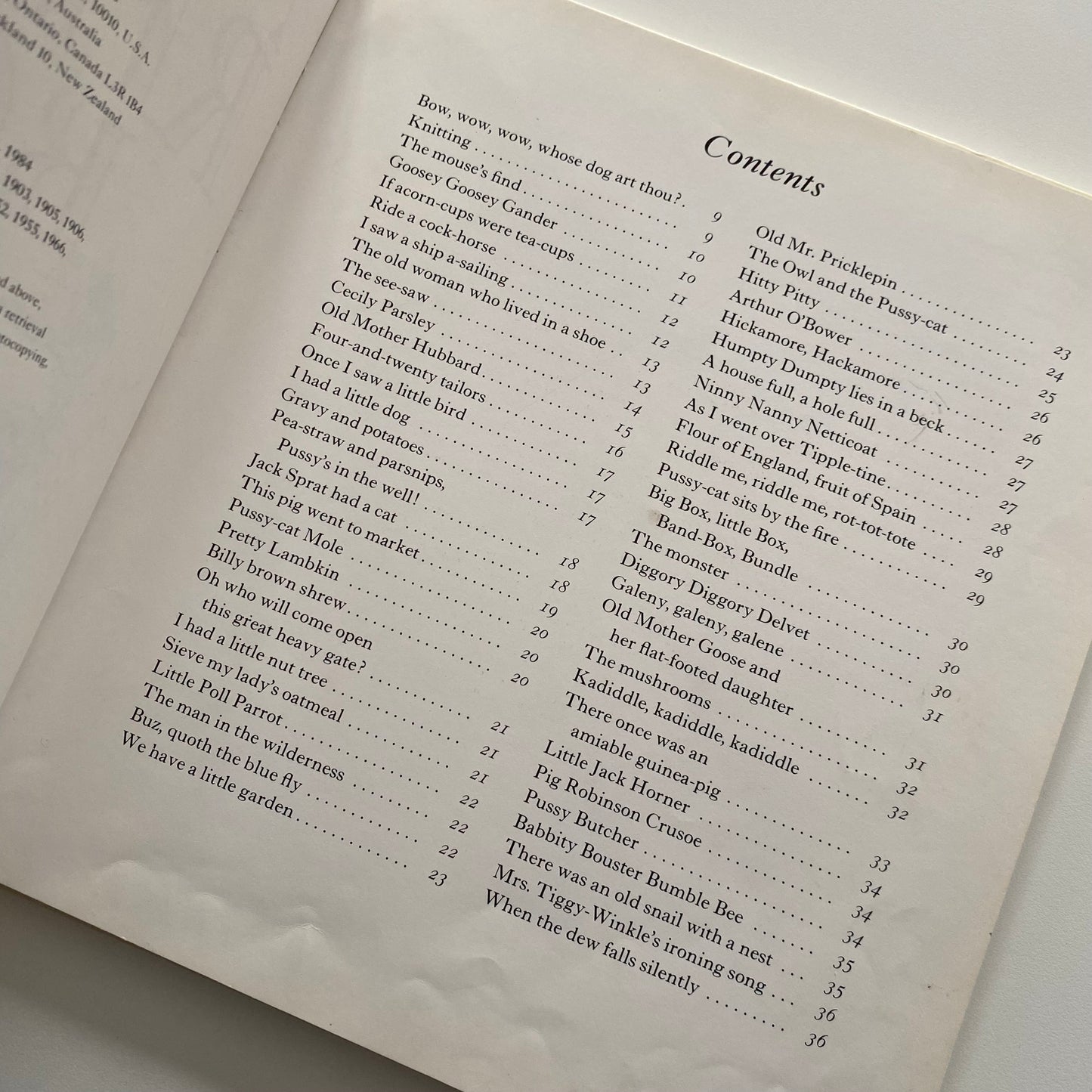 Beatrix Potter Peter Rabbit Nursery Rhyme Book