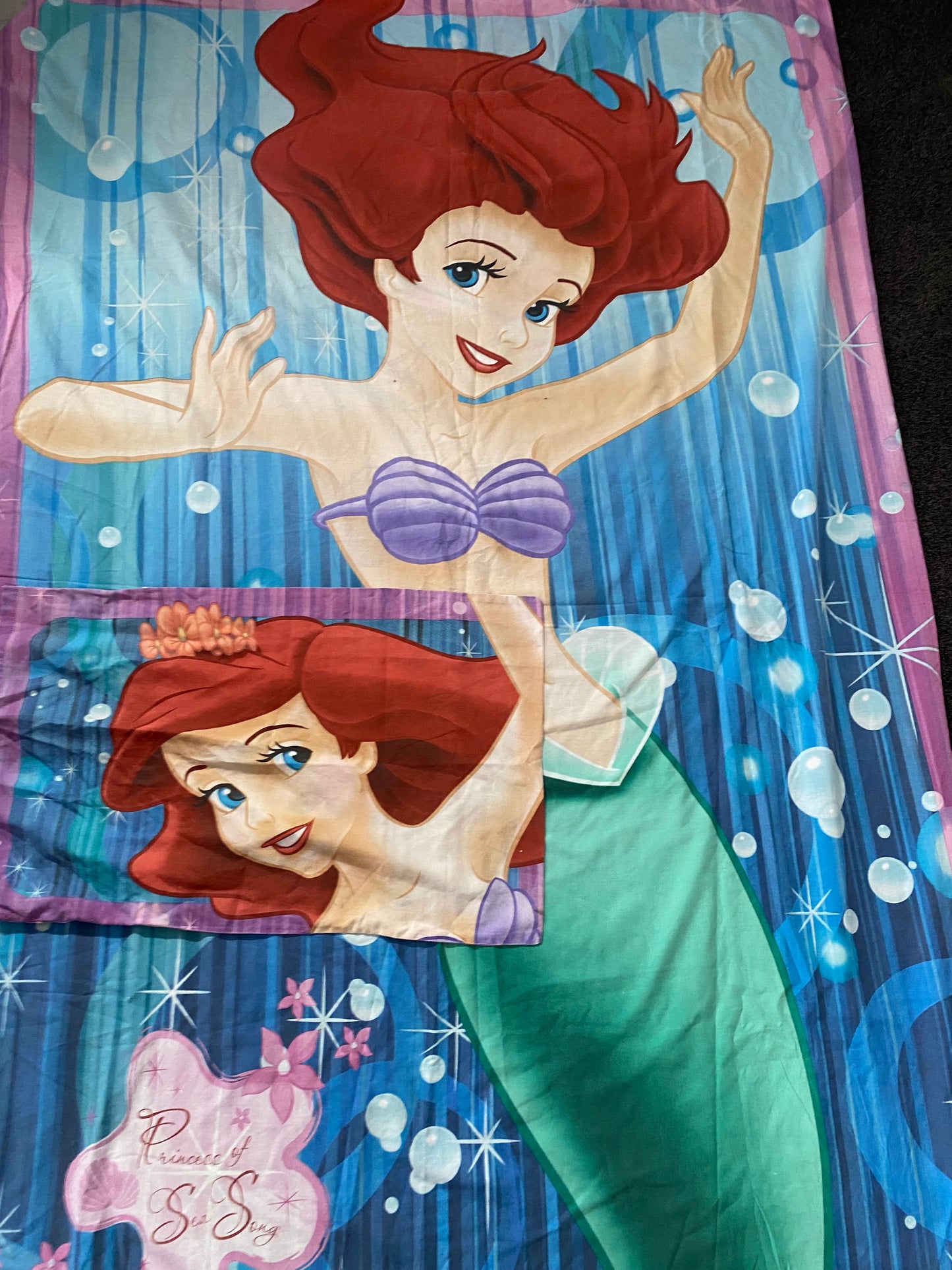 Disney Princess Little Mermaid Ariel Single Duvet Cover & Pillowcase