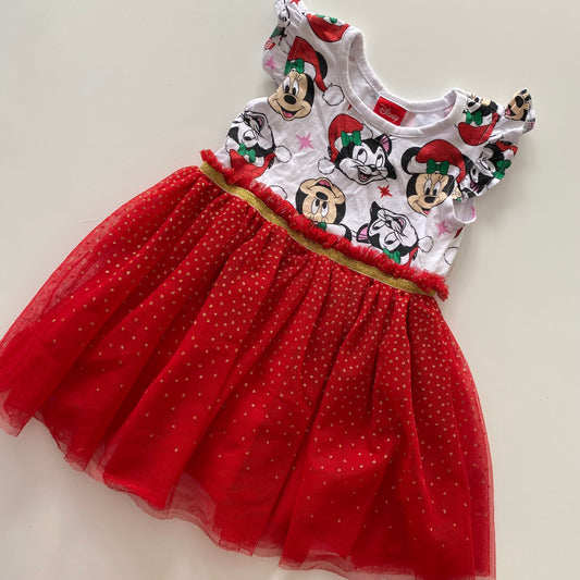 Disney Mickey Mouse Tulle Christmas Dress - Size 1