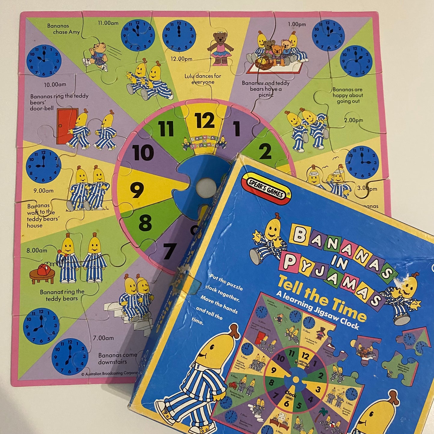 Vintage Bananas In Pyjamas Time Puzzle