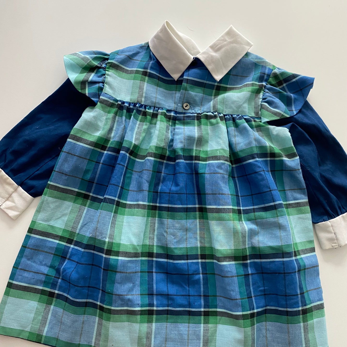 Vintage Smocked Tartan Dress - Size 1