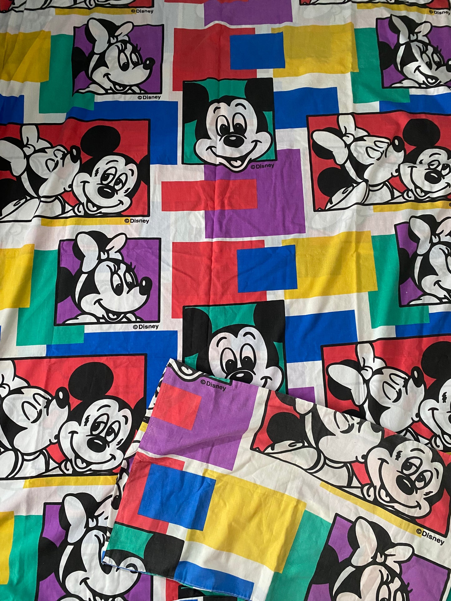 Vintage Disney Mickey Mouse Single Duvet & Pillowcase