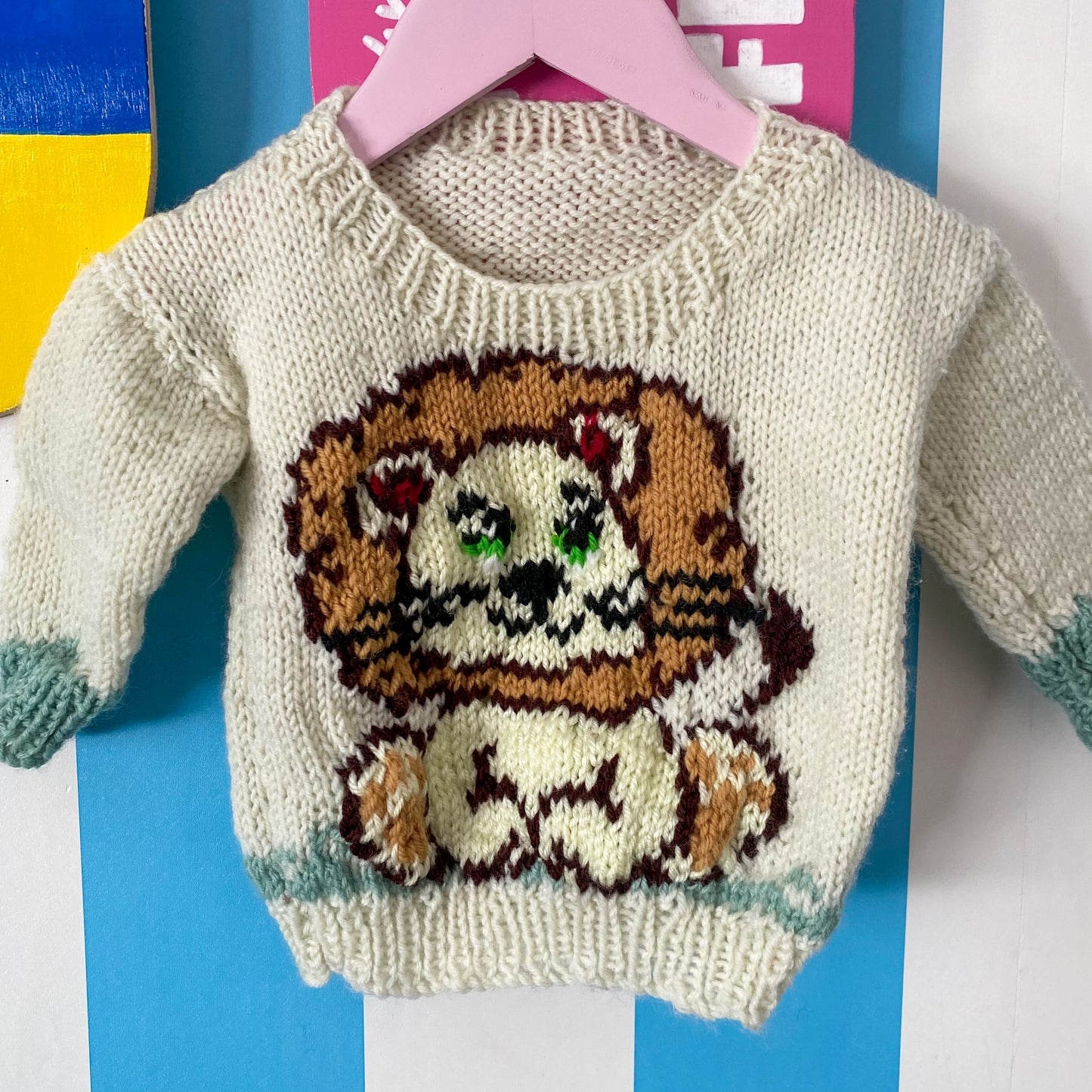 Handmade Knit Lion Jumper - Size 6-12M
