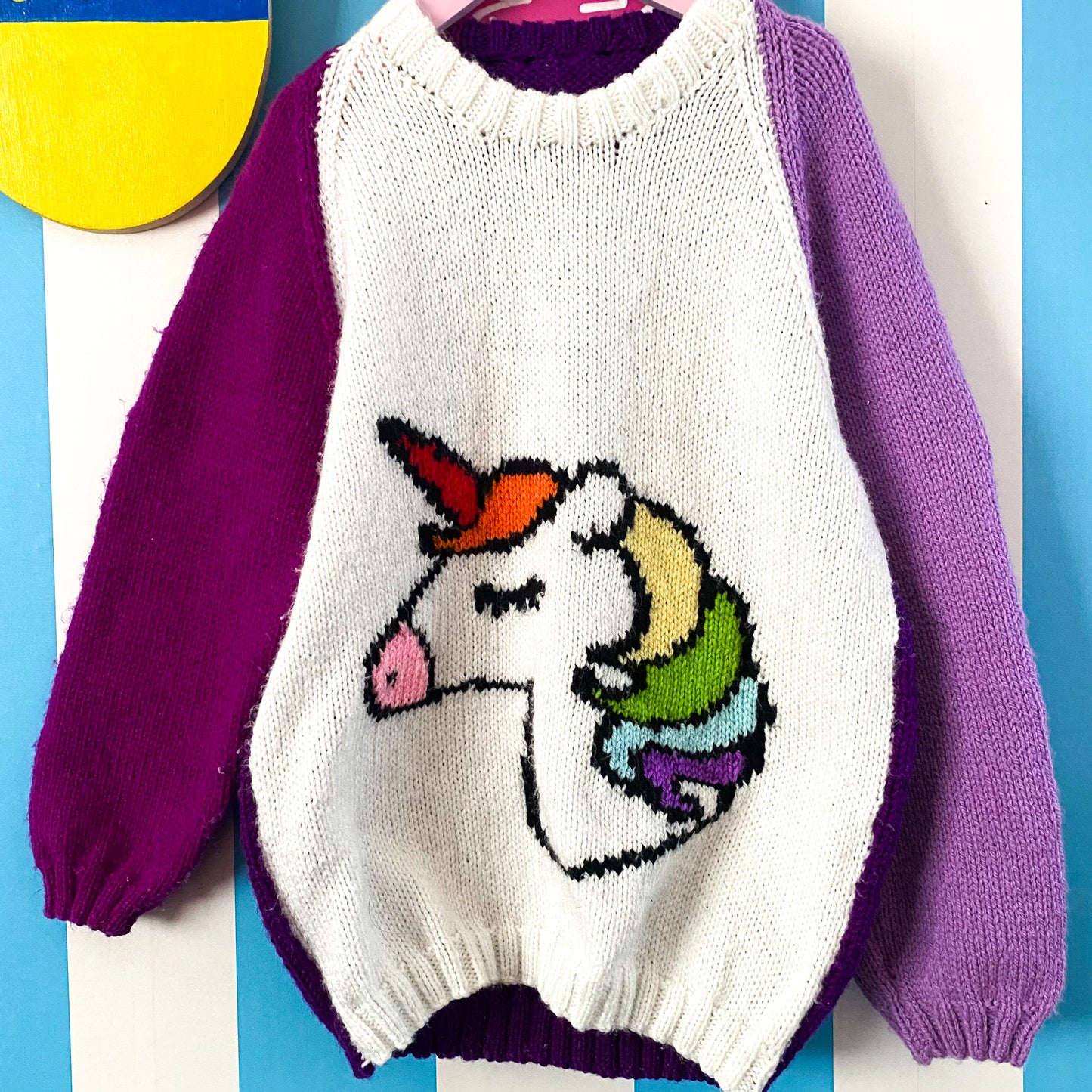 Handmade Unicorn Knit Jumper - Size 8