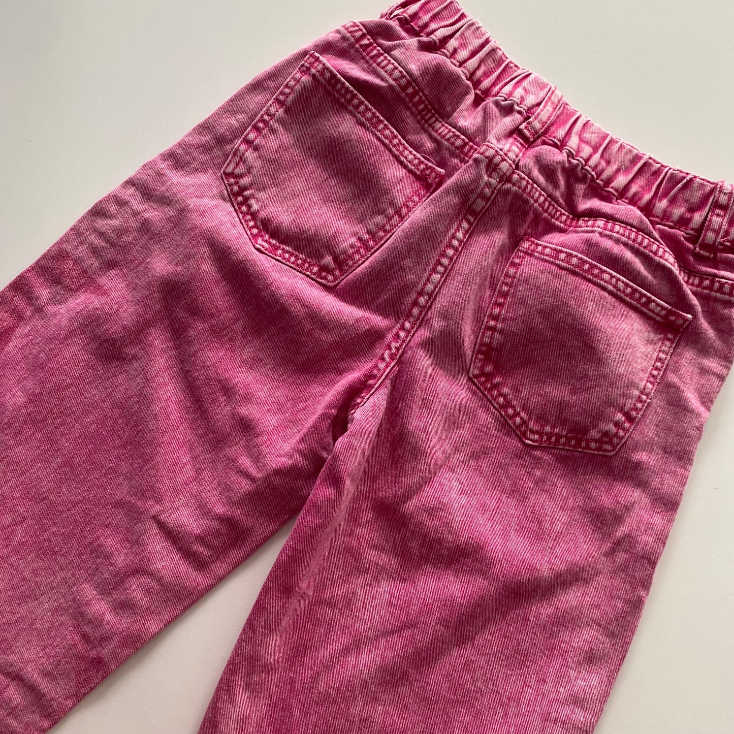 Acid Wash Pink Flare Jeans - Size 10