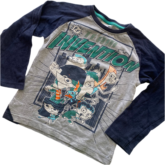 Disney Phineas & Ferb Long Sleeve Top - Size 5-6Y