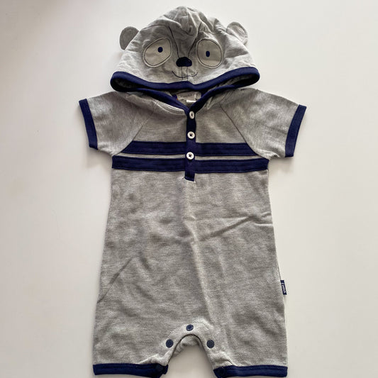 Pumpkin Patch Hooded Romper - Size 3-6M