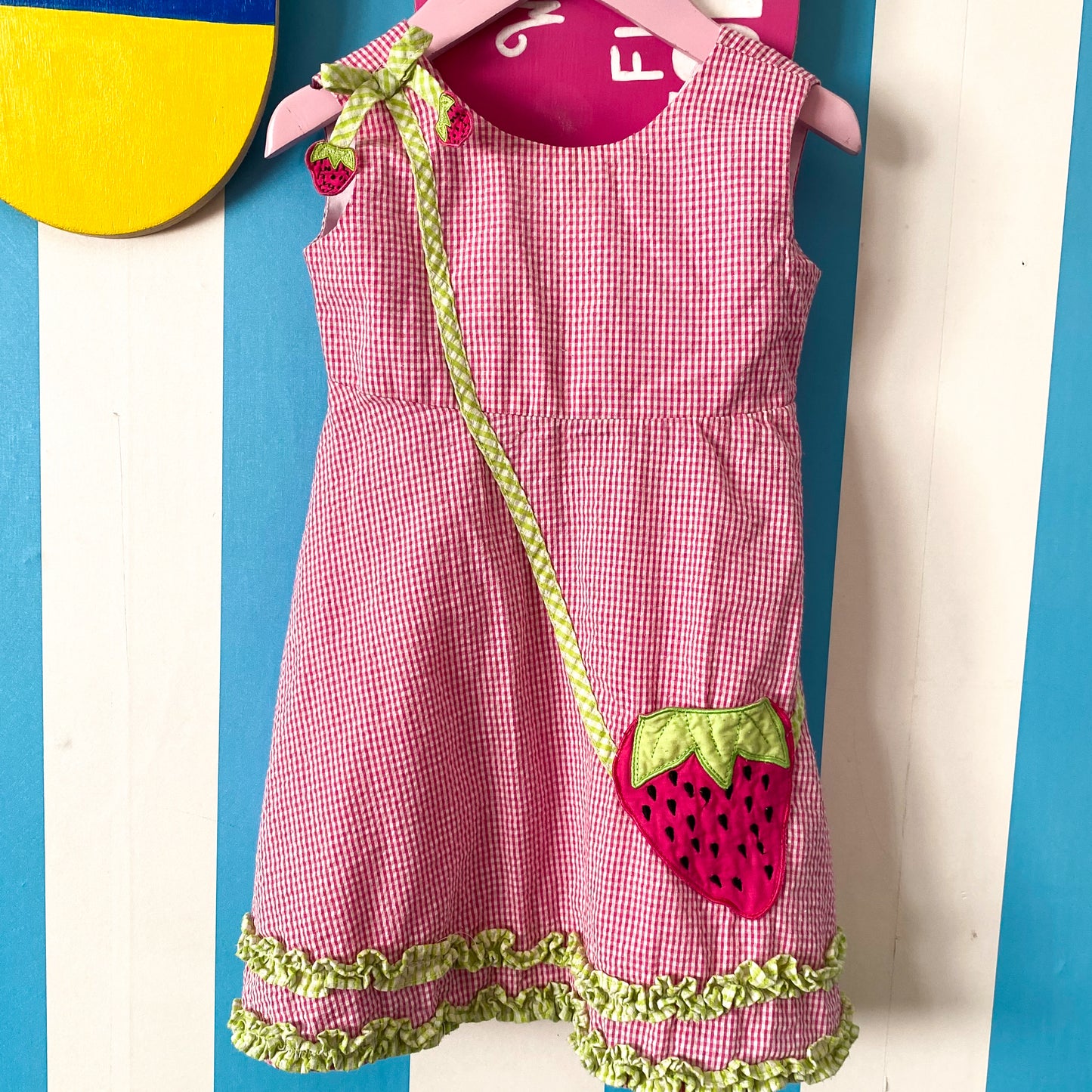 Strawberry Gingham Dress - Size 3